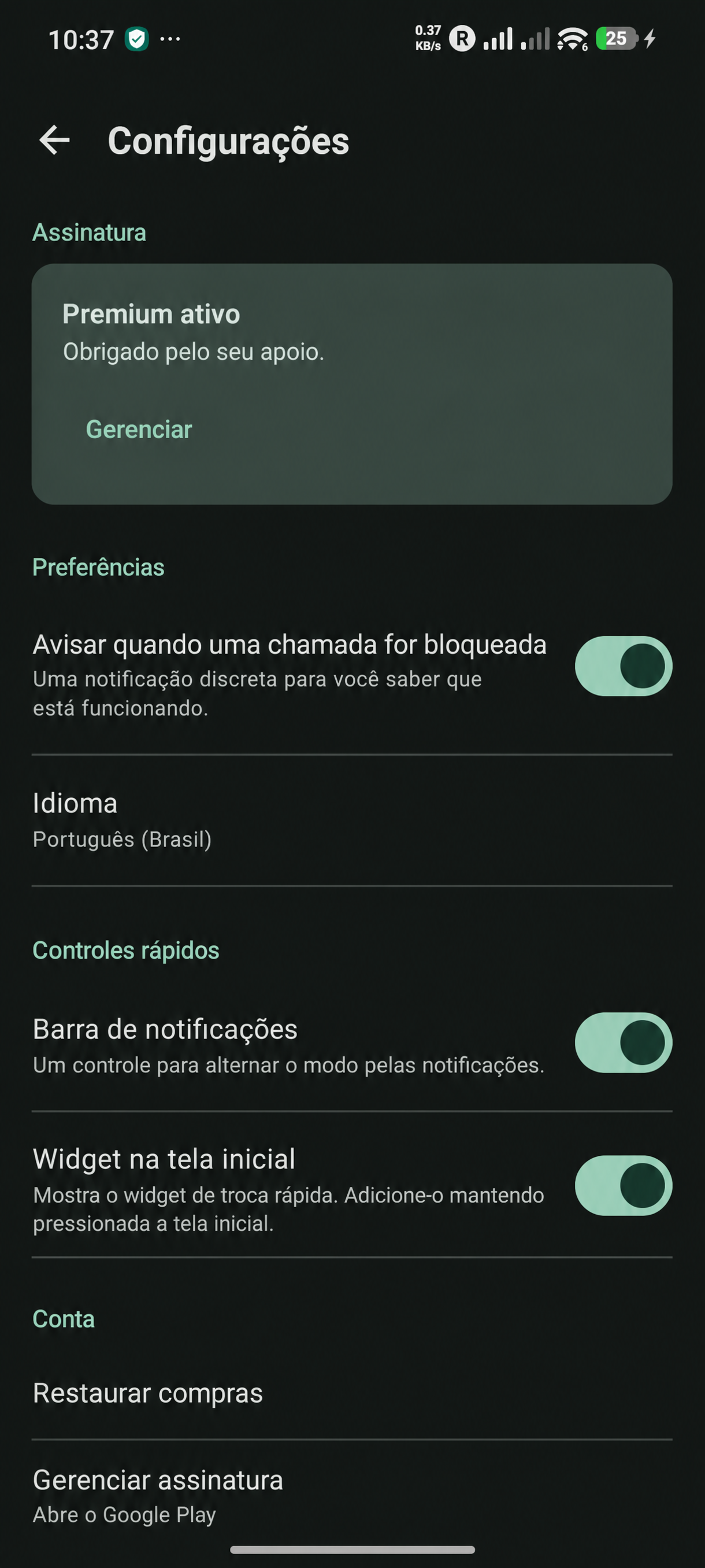 Configurações