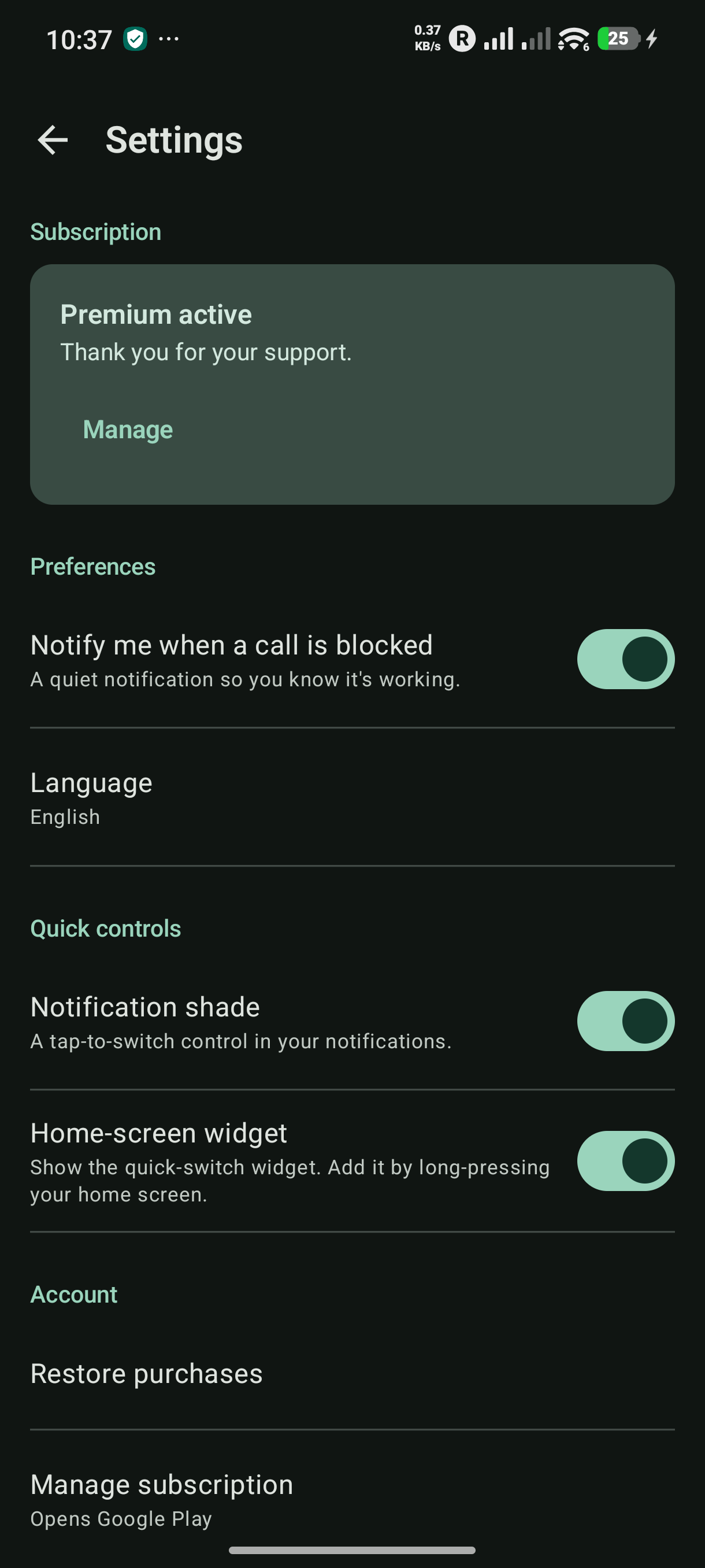 Settings